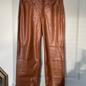 Old Navy High-Rise Faux Leather Pants in Brown